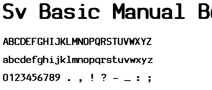 SV Basic Manual Bold font